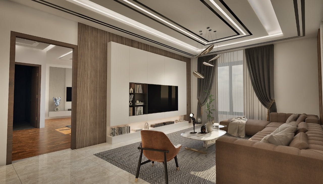 A finished living space at SBS Tower